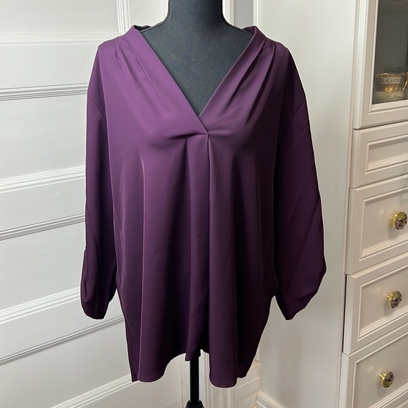 Calvin Klein Tops - CALVIN KLEIN PURPLE BLOUSE SIZE‎ 2X 2G 2TG